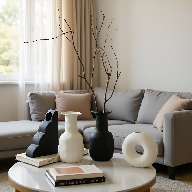 Keramická váza s černobílým vzorem jako doplněk do bytu