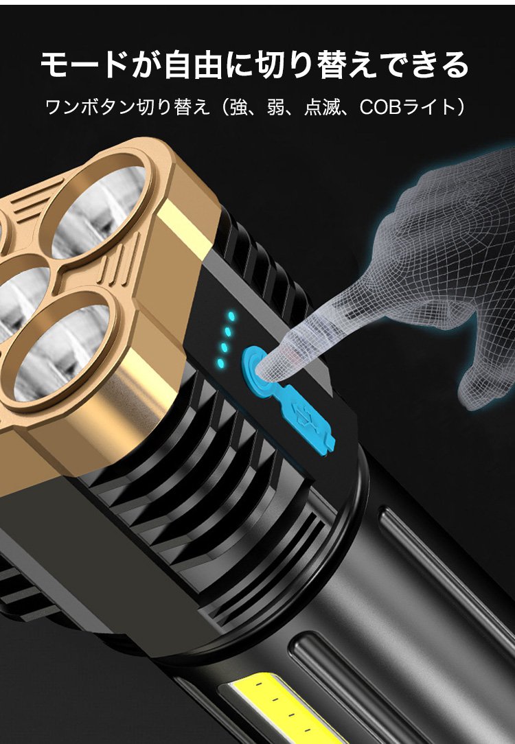 災害時に役立つ高輝度懐中電灯