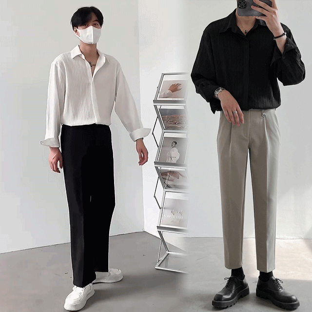 고급 긴 소매 남성 와이셔츠