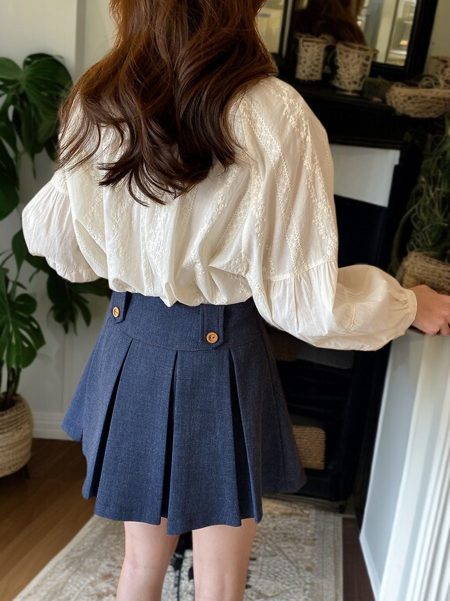 봄 레이스 벌룬 소매 셔츠 봄 셔츠 레이스 벌룬 소매 셔츠 봄 레이스 셔츠