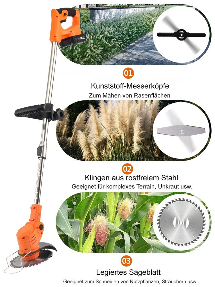 [Full Copper Motor] Tragbarer Handrasenmäher