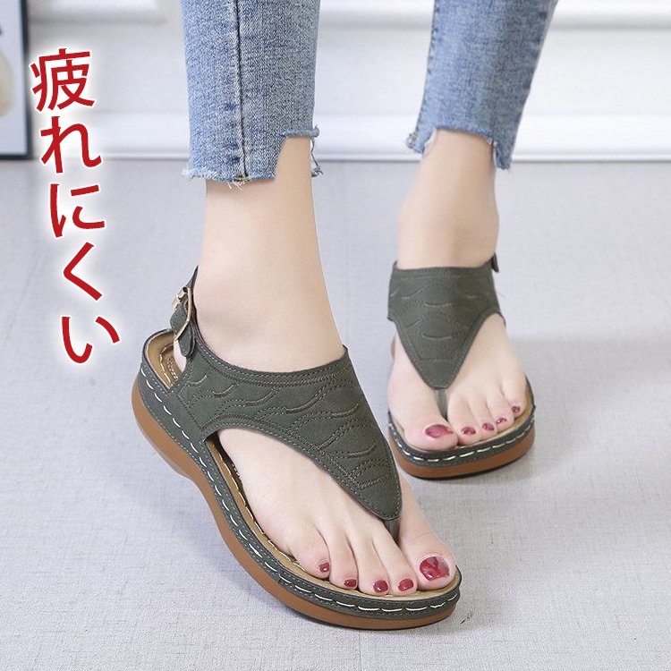 羅馬風一字扣帶大碼凉鞋