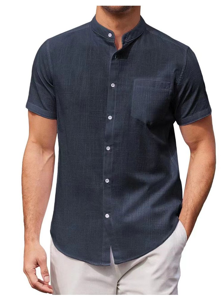 快適な着心地を実現する綿麻メンズ長袖シャツ