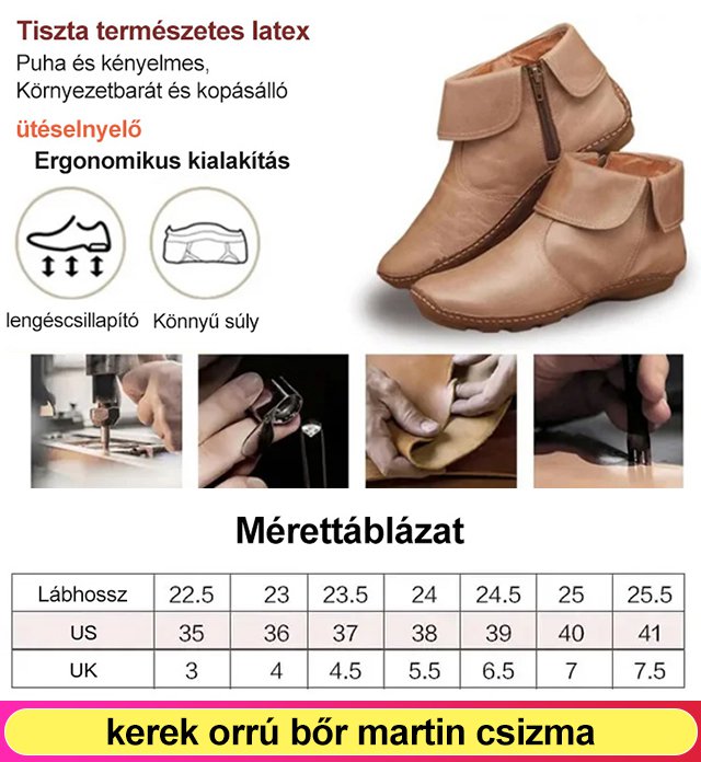 kerek orrú bőr martin csizma