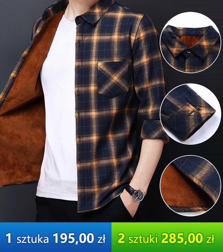 Złota aksamitna koszula w kratę