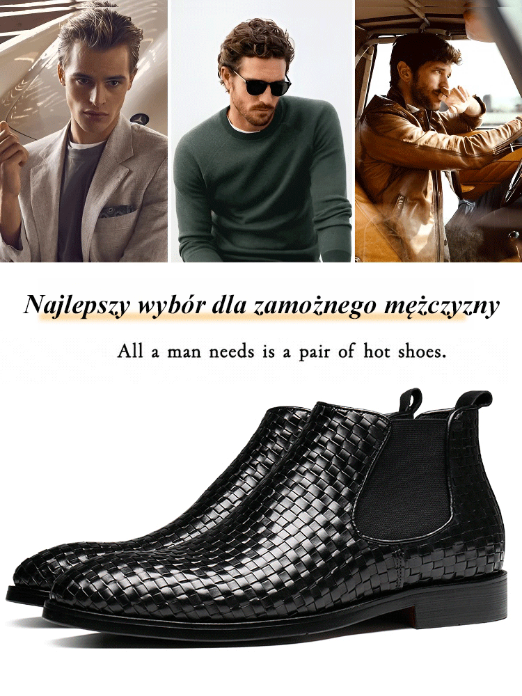 Ręcznie tkane buty Martin na co dzień HS-Vintage Chelsea