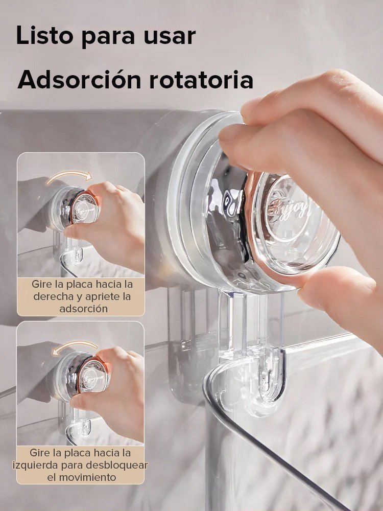 Estante de almacenamiento con ventosa y textura de glaciar