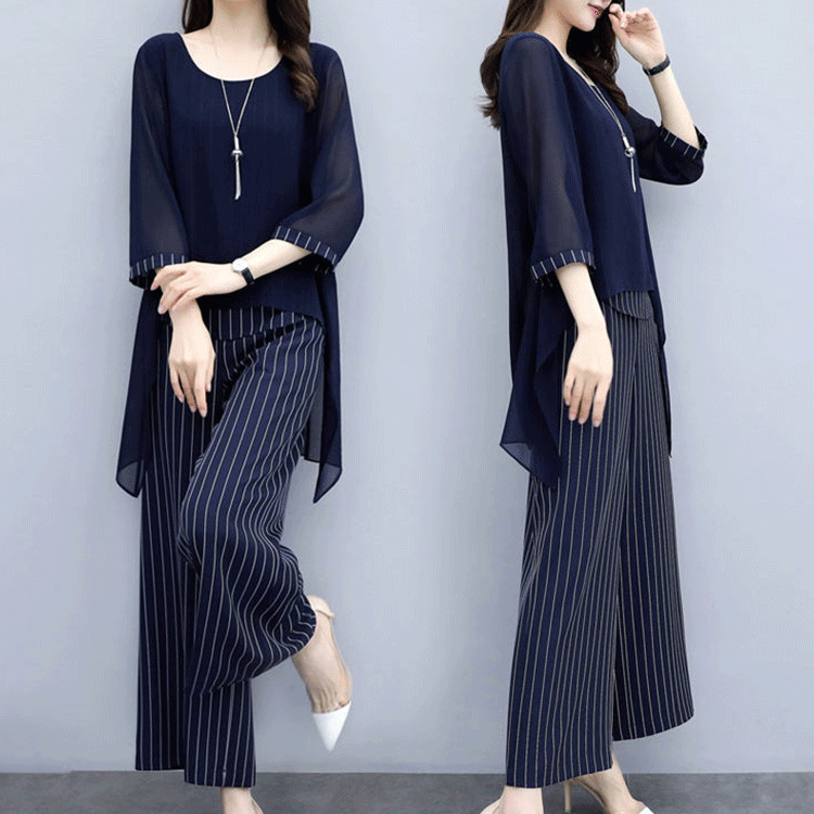 블라우스 & 와이드 팬츠 2종 세트