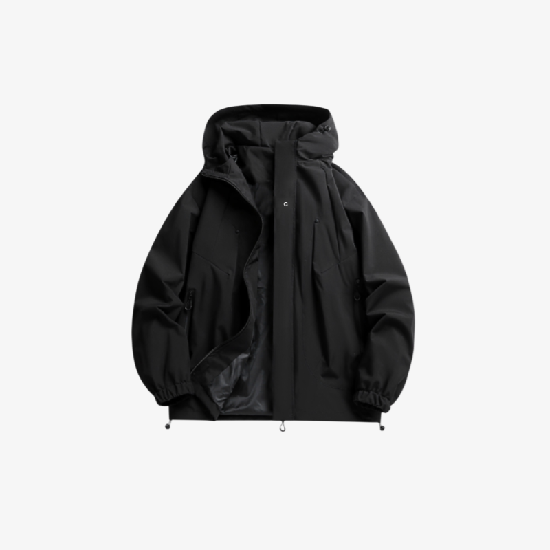 남성용 경량 방수 야상 코트 아웃도어 착용 예시