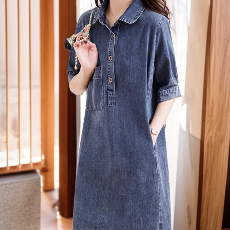 빈티지 스타일 미디 스커트 원피스