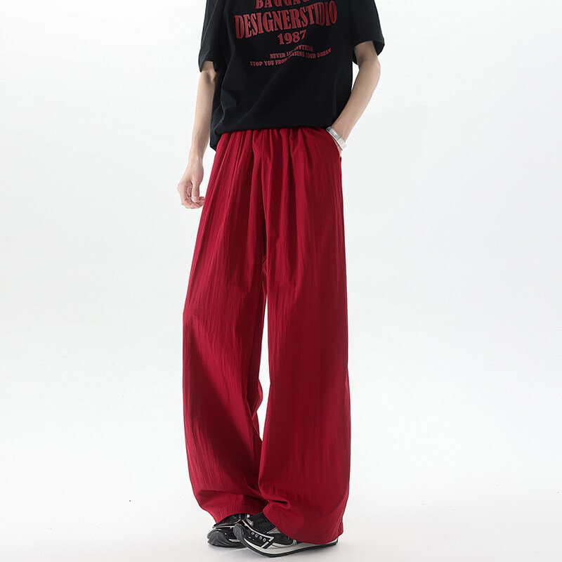 【ユニセックス】アイスシルクドレープワイドパンツ
