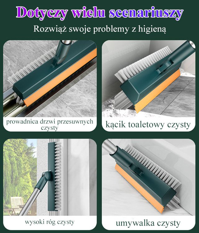 3 w 1 Dwustronna szczotka do szorowania podłogi 