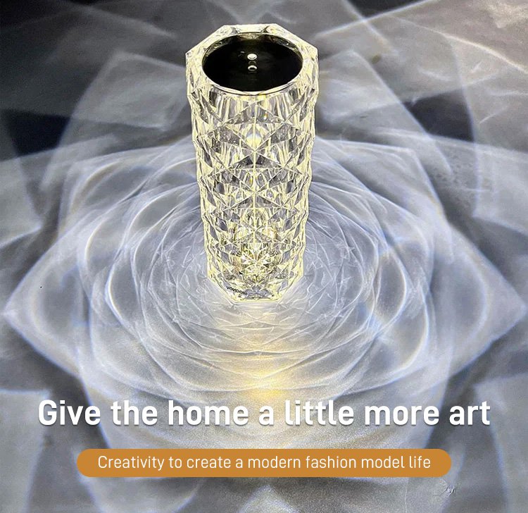 Modern rose crystal table lamp for stylish interiors