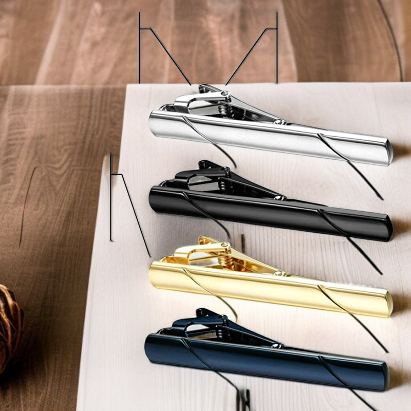 高級ステンレススチール製メンズネクタイピンの正面画像