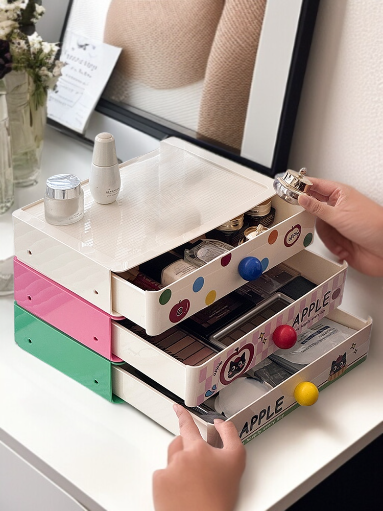 ドーパミン デスクトップ収納ボックス 引き出し収納ボックス 大容量 雑貨整理ボックス 多機能デスク収納ボックス 化粧品収納ラック