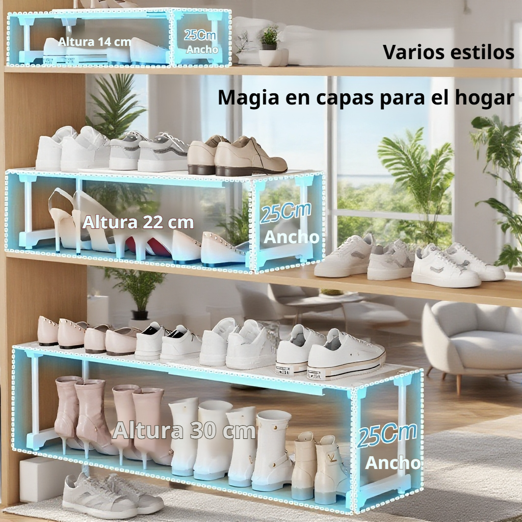 Solución para almacenamiento de calzado en espacios reducidos
