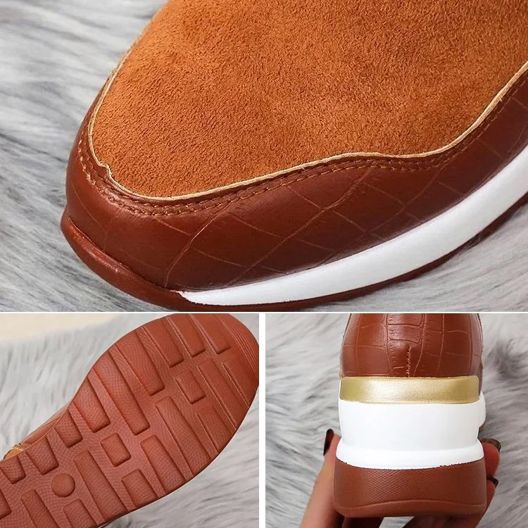  スエードウェッジヒールブーツ