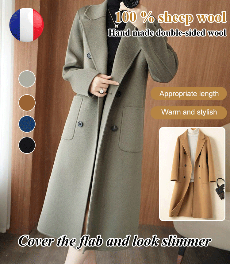 Mid-length woolen coat
