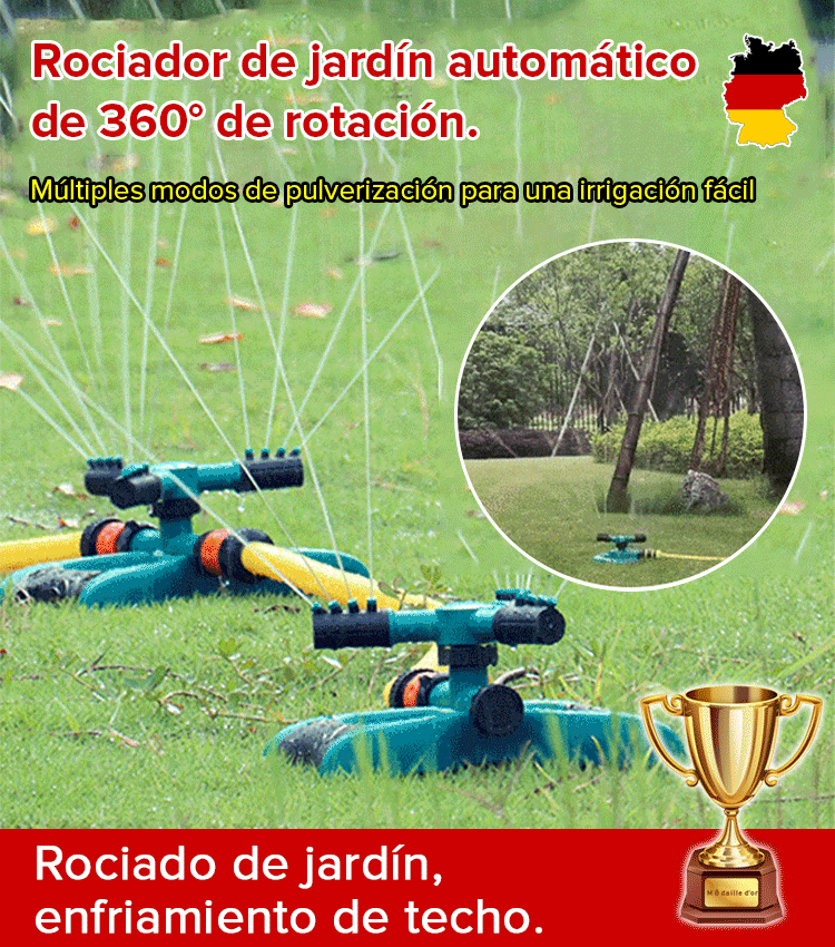 Rociador de jardín automático de 360° de rotación