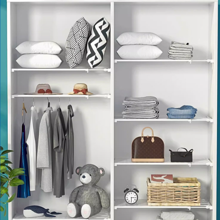 穴開け不要伸縮式突っ張り棒ラック 