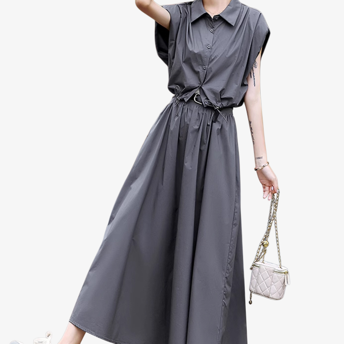 트렌디한 여름 하이웨스트 원피스 전체샷