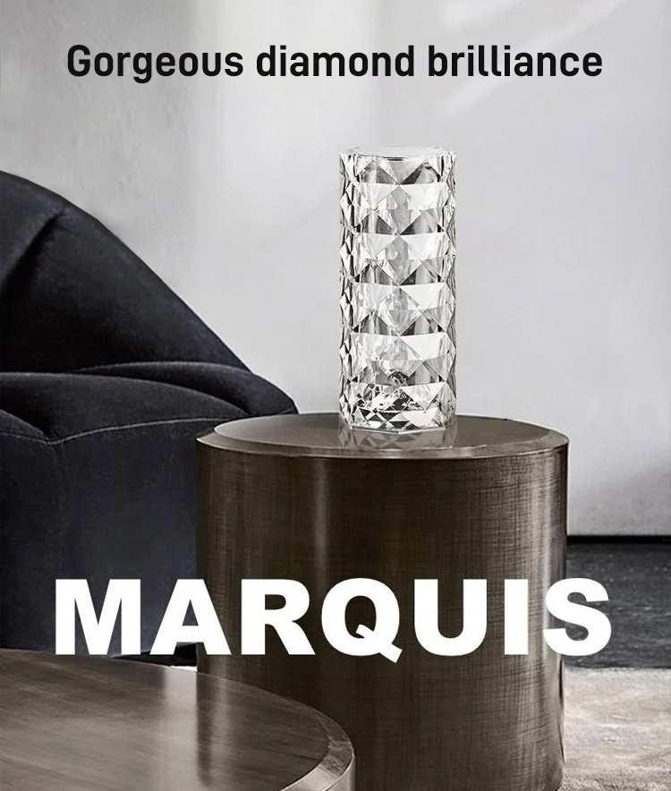 Luxury rose crystal table lamp for home decor