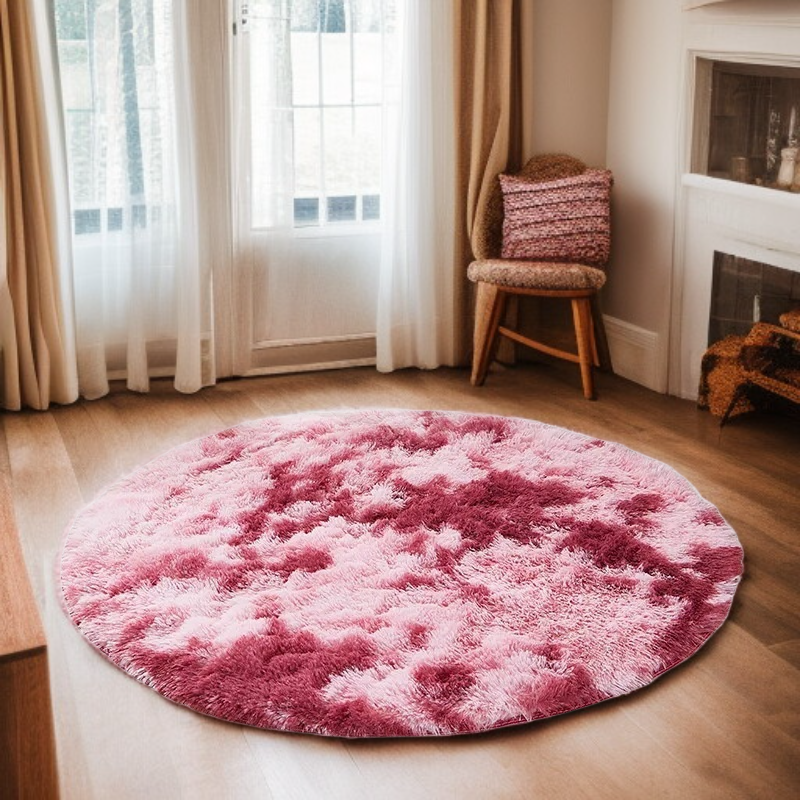藝術紮染圓形地毯色彩
