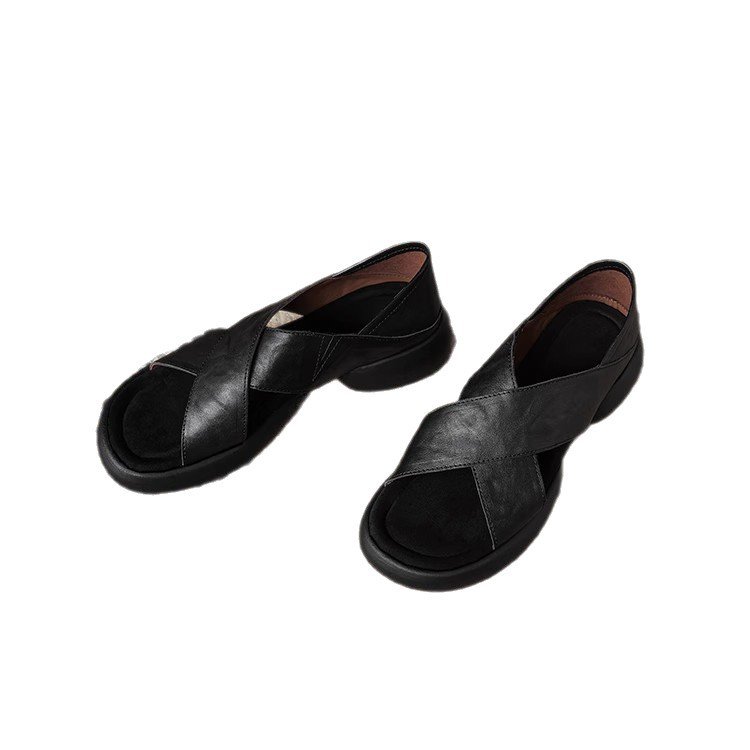 Sandalias de piel suave con tiras cruzadas y diseño dos en uno