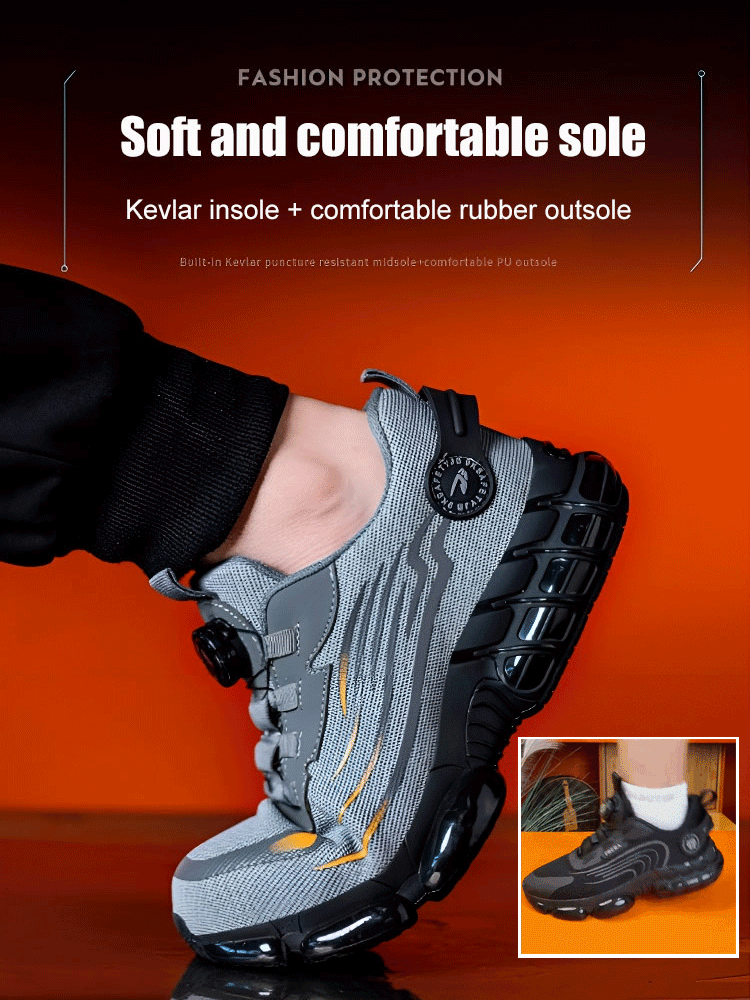 Knob anti-smash puncture-proof safety shoes