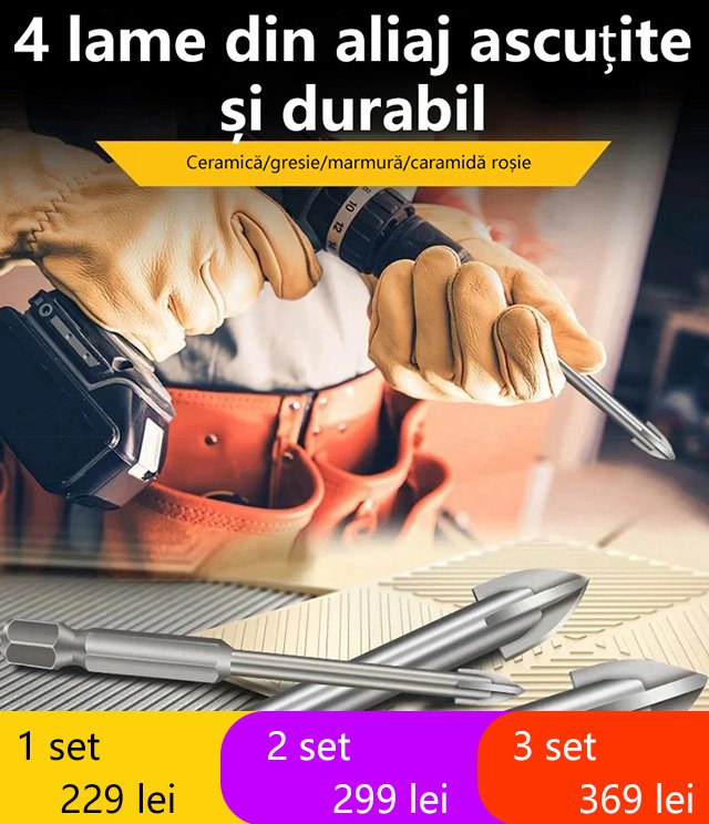 Set de burghie transversală cu cinci piese 