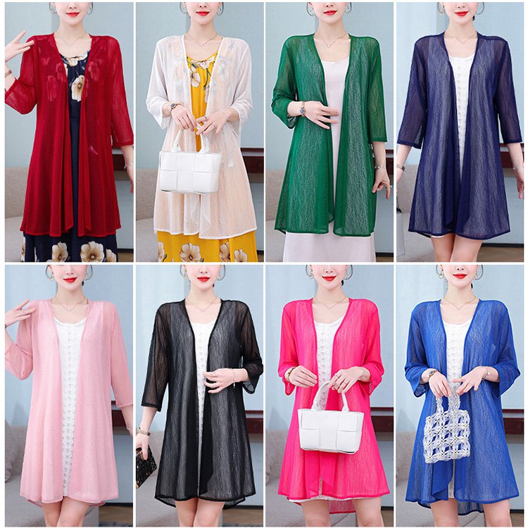 接触冷感・UVカットシアーカーディガン