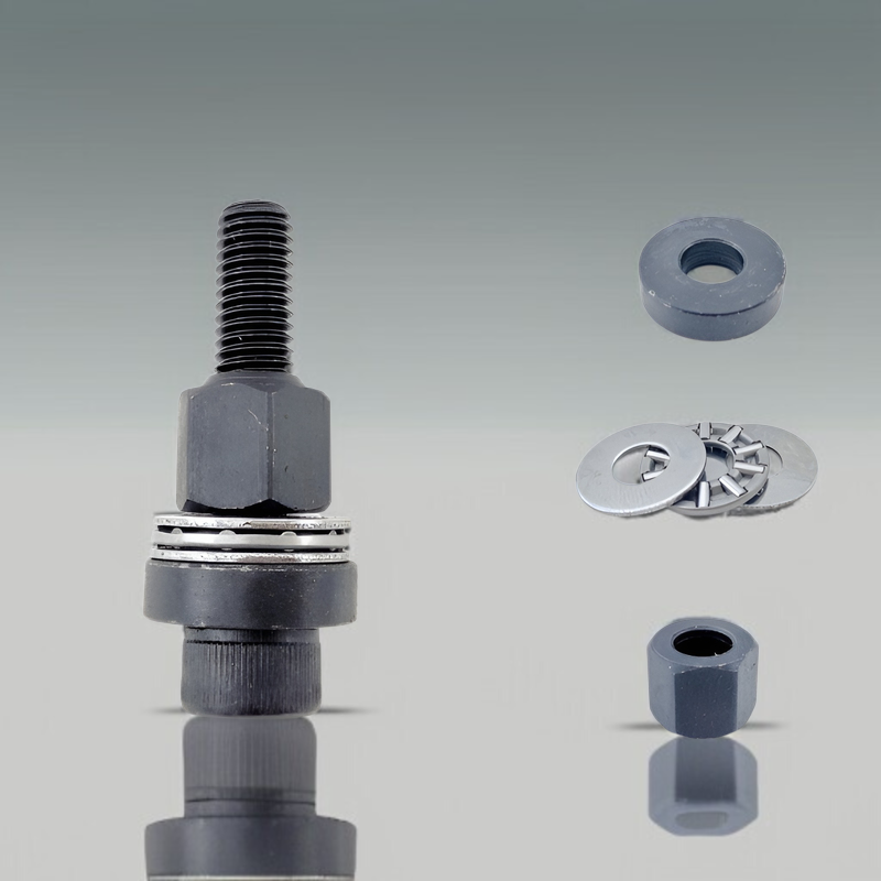 薄鉄板にナットを取り付ける様子