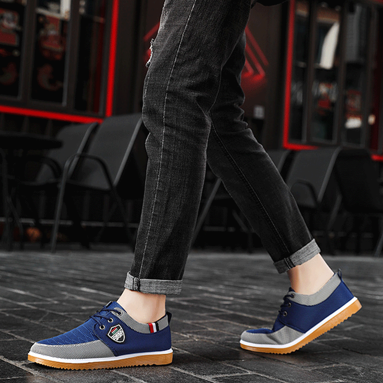 남성 캐주얼 끈 캔버스화