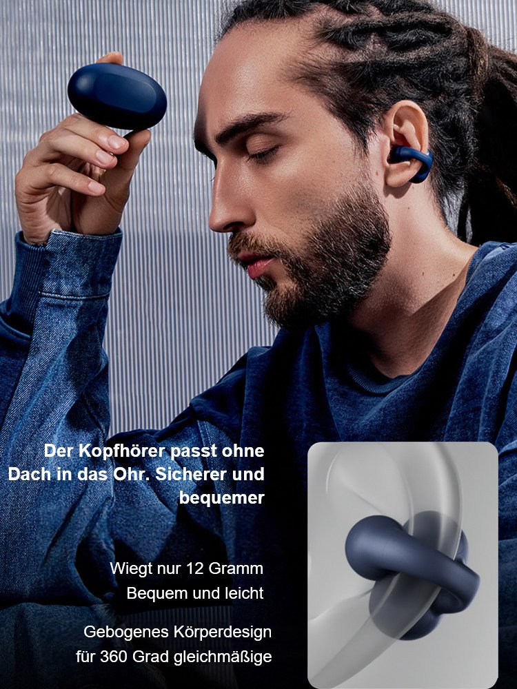 360°-Panorama-Sound-Ohrclip, kabelloses Bluetooth-Headset