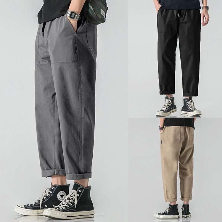 メンズ9分丈カジュアルパンツ