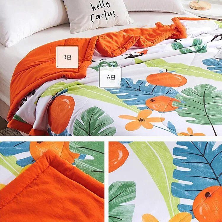 새로운 프린트 실크 이불