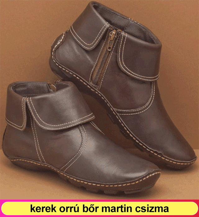 kerek orrú bőr martin csizma