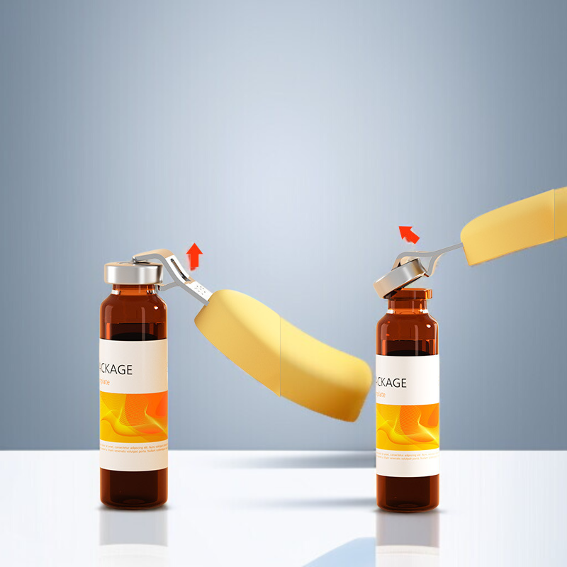 병따개로 약병 뚜껑 여는 모습