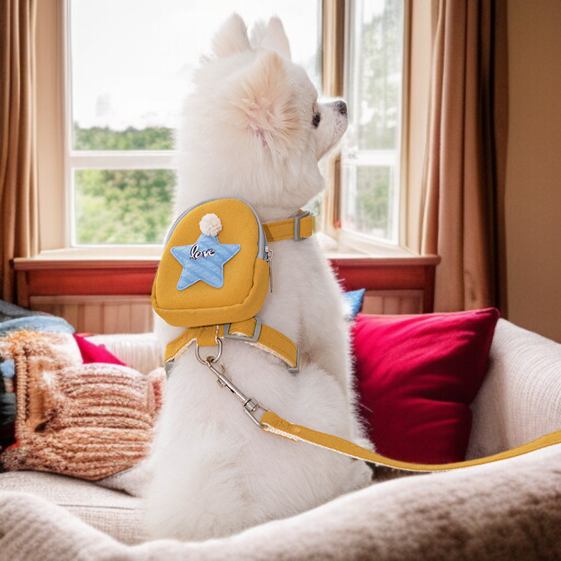ペット・ドッグ・ウォーキング・バックパック 調節可能なI字型チェストストラップ 犬の散歩用リード キャットドッグチェーン ペット用品セット