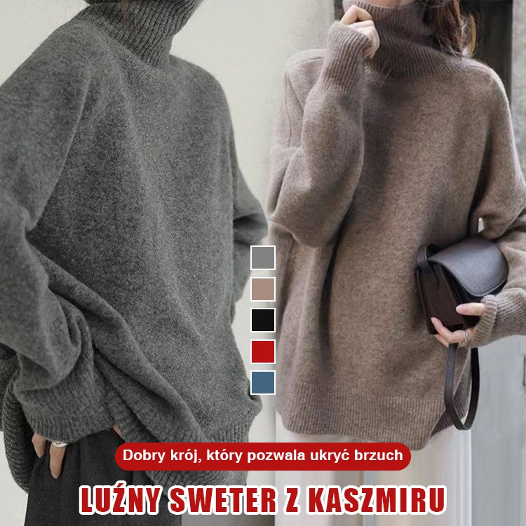 Luźny sweter z kaszmiru