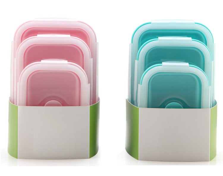 持ち運びに便利な3サイズのフードコンテナ