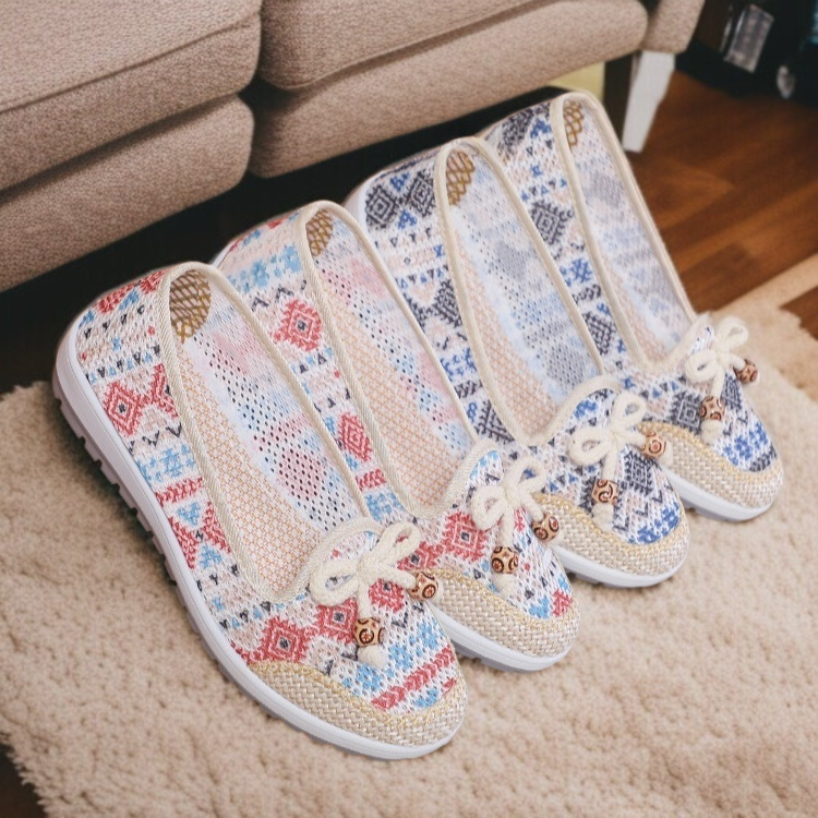 여성 소프트 바닥 펀칭 캐주얼 그물신 가볍고 통기성 여성화 중장년 엄마신발 소프트 펀칭 캐주얼 여성화