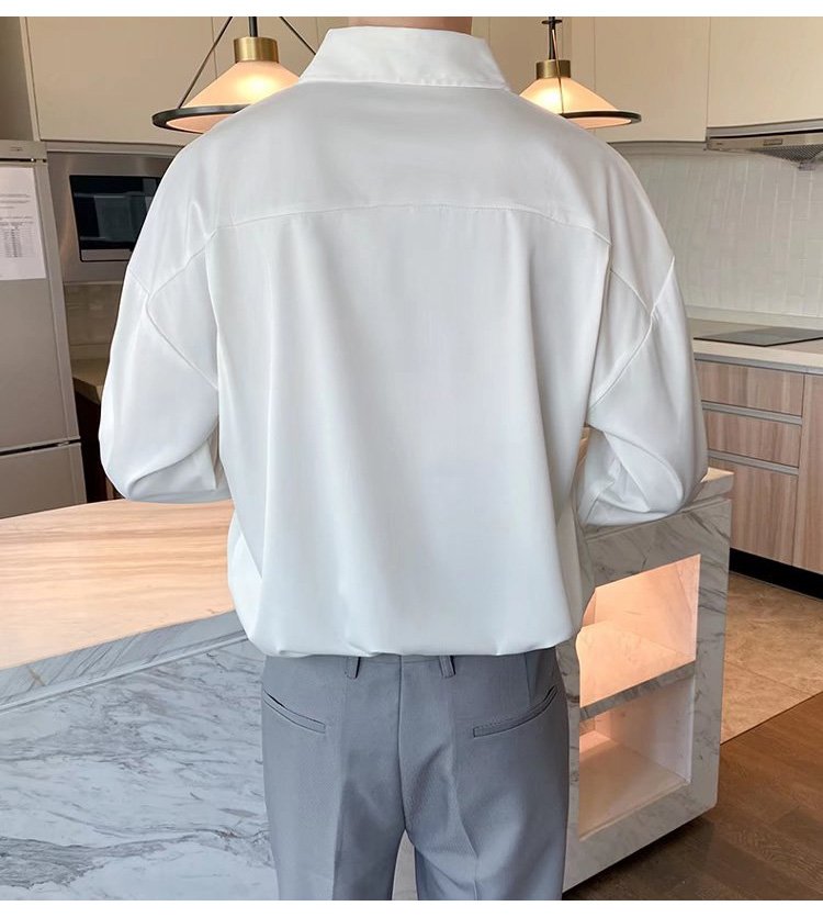 비즈니스 캐주얼 남자 긴팔 셔츠 연출