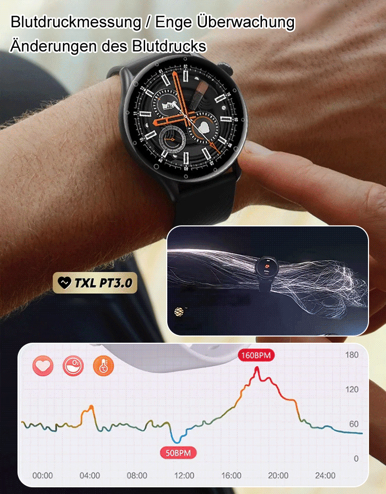 Ultradünne Uhr zur Bluetooth-Sprachblutzuckermessung