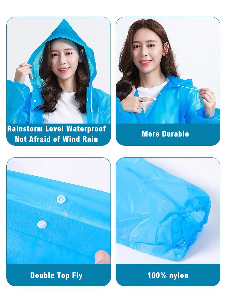 Eco-friendly EVA Reusable Raincoat