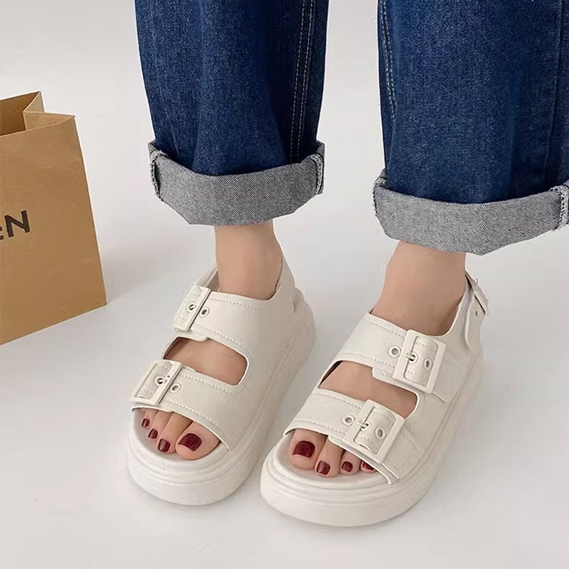 本革厚底サンダル