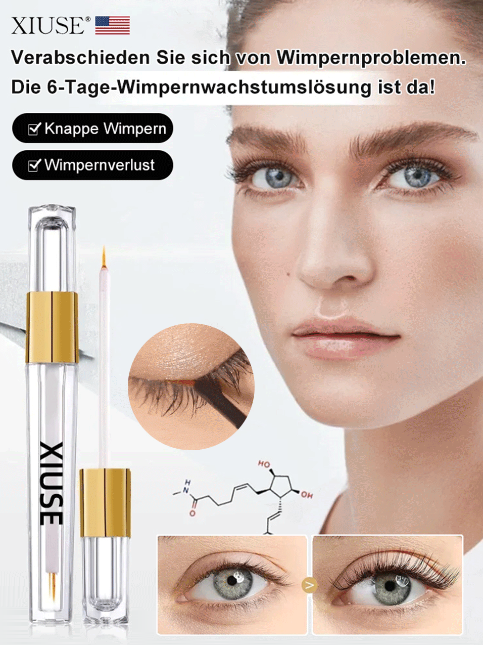 Wimpern nährendes Wachstumsserum