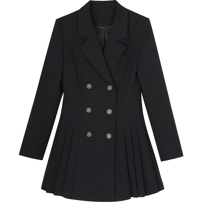 大人っぽいダブルブレストスーツ風ワンピースレディース