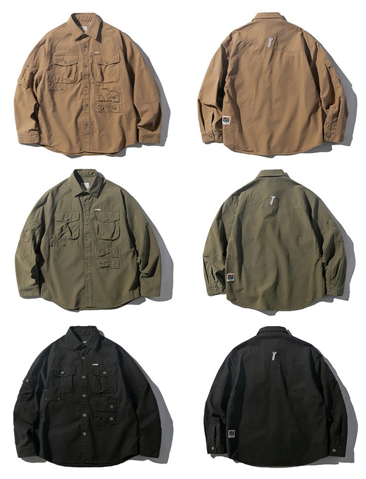  남성 캐주얼 카고 셔츠 