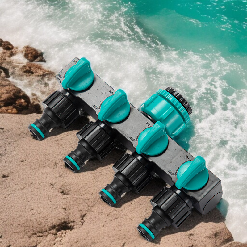 세차용 수도관 스위치 부착 커넥터 사용 예시